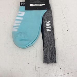 Vs Pink Headband & Socks Size Small Gray/blue